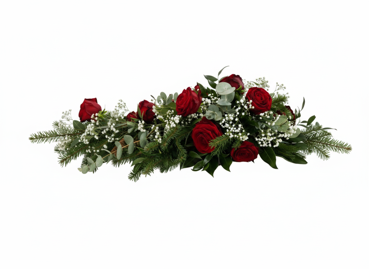 Gemini punaiset ruusut ja havuja 1