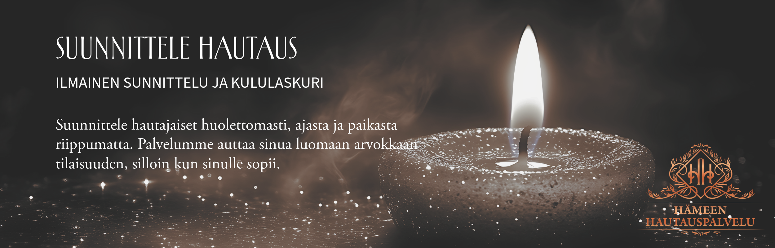 Suunnittele hautaus banneri etusivu